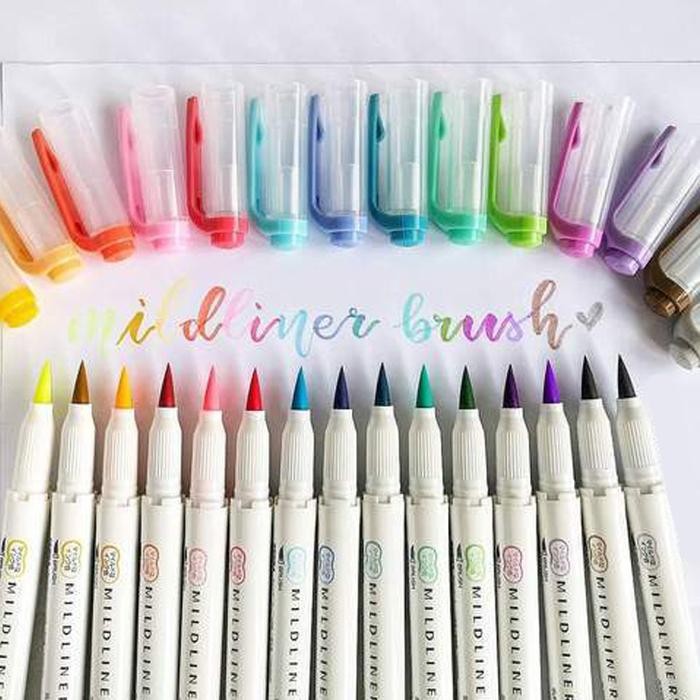 

NEW Zebra Mildliner Brush Pen Pastel Marker Double Ended Highlighter - NEW Apricot