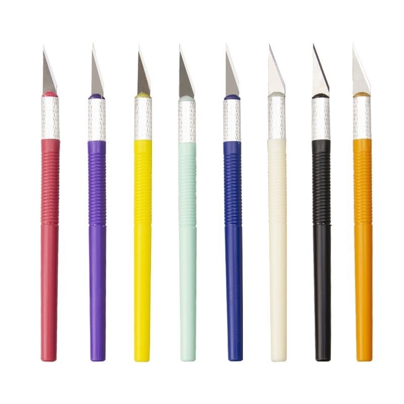 

Colourfull pen knife per set Refill blade pisau hobby knife art pen knife pen cutter warna set