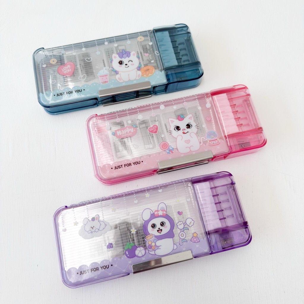 

PENCIL CASE MAGNET TRANSPARAN / KOTAK PENSIL MAGNET KARAKTER