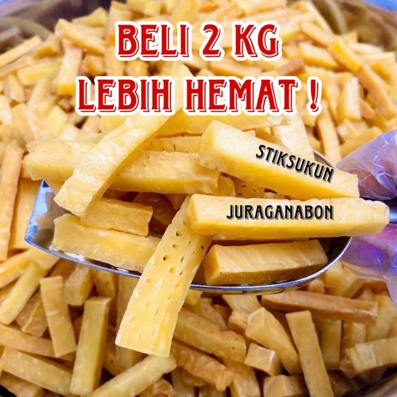 Keripik Stik Sukun Mentega Super Original Kemasan 2 Kg Renyah Gurih Asin Enak Murah Halal Camilan Kr