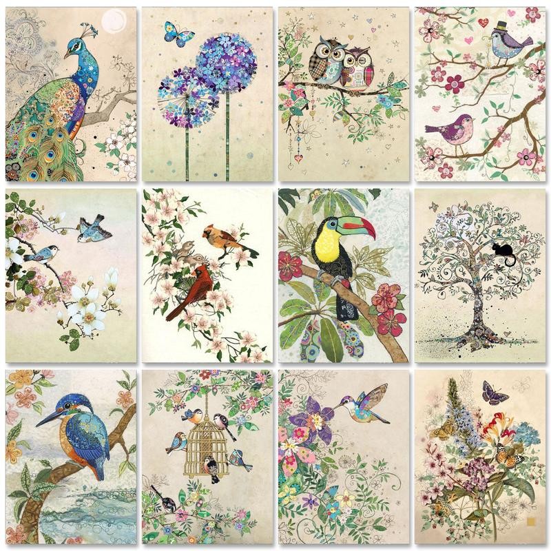 

RUOPOTY Diy Painting By Numbers Kits Diy Frame Acrylic Paint On Canvas By Numbers Flowers Bird Animals Wall Art Picture For Diy