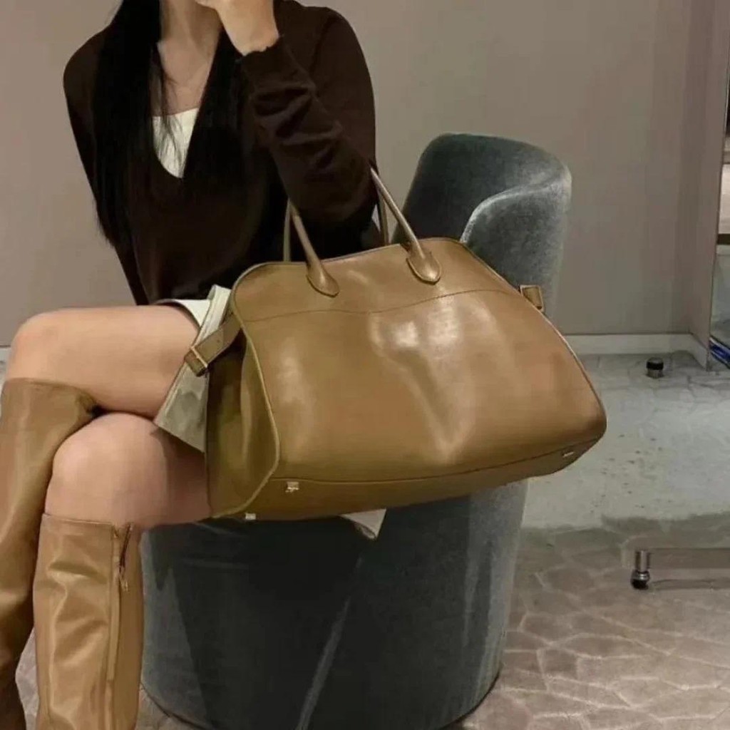 Plain Designer Tote Bag High Quality Cowhide Handbag Margaux 15 Soft Genuine Leather Large Capacity 