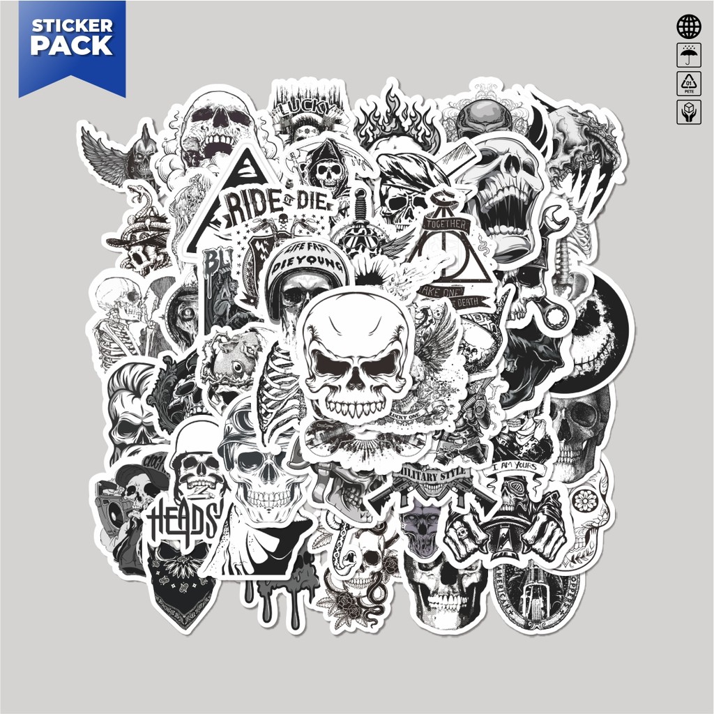 

[100PCS]Stiker Pack Stiker Punk Gothic Art Classical Black & White Aesthetic Vinyl Anti Air Dekorasi Sticker Laptop Buku Journal Koper Helm Casing HP Gitar Helm Skateboard