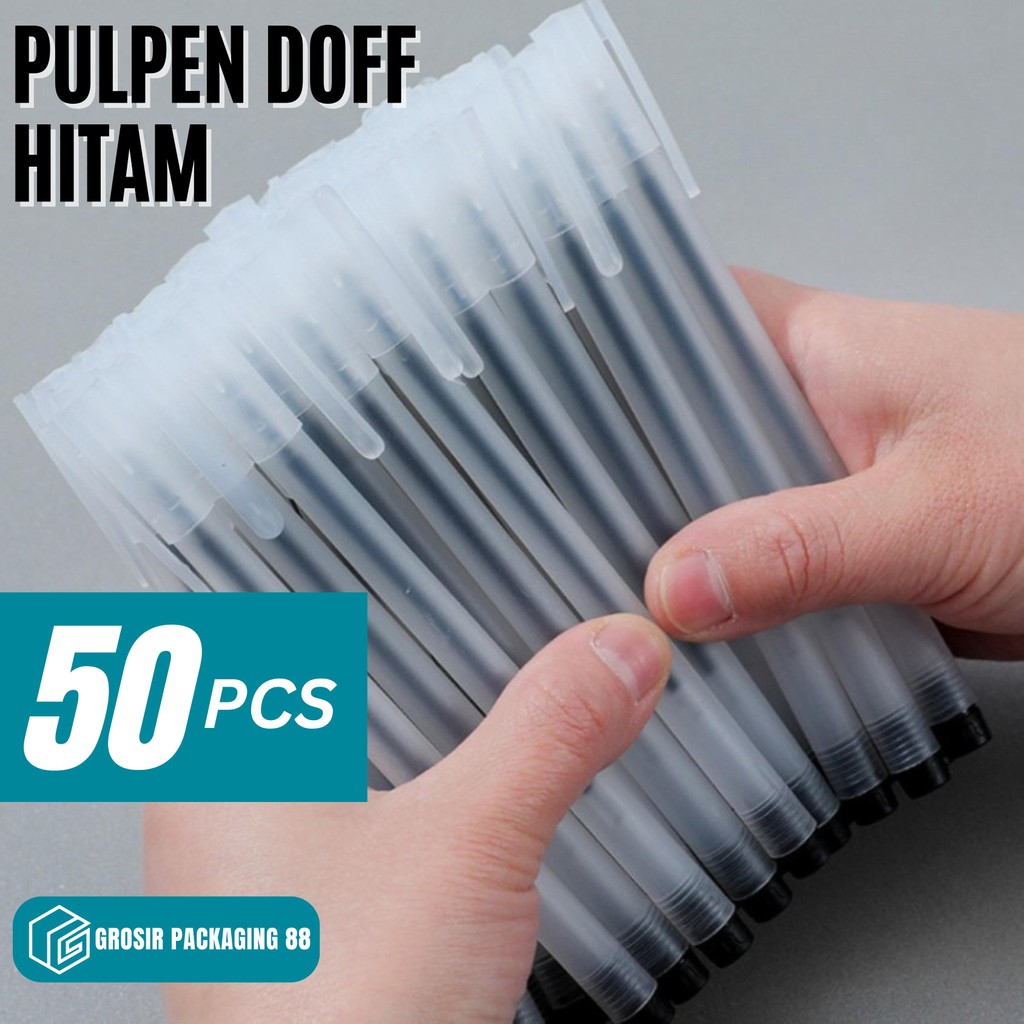 

50 PCS Pulpen Gel Ink Doff Bolpen Bolpoin Tinta Cair 0.5 MM Pena Sekolah ATK Transparan Buram