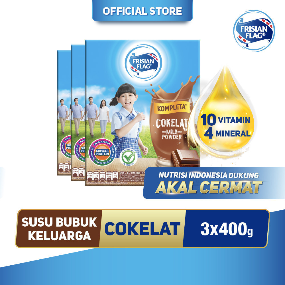 

Frisian Flag Kompleta Coklat 400gr x 3