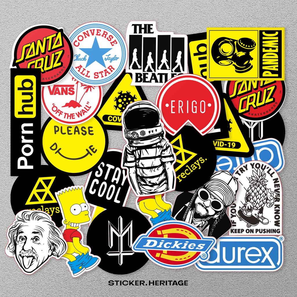 

Stiker Sticker Pack Skateboard Logo Brand untuk Laptop Case Tumbler Stiker Laptop
