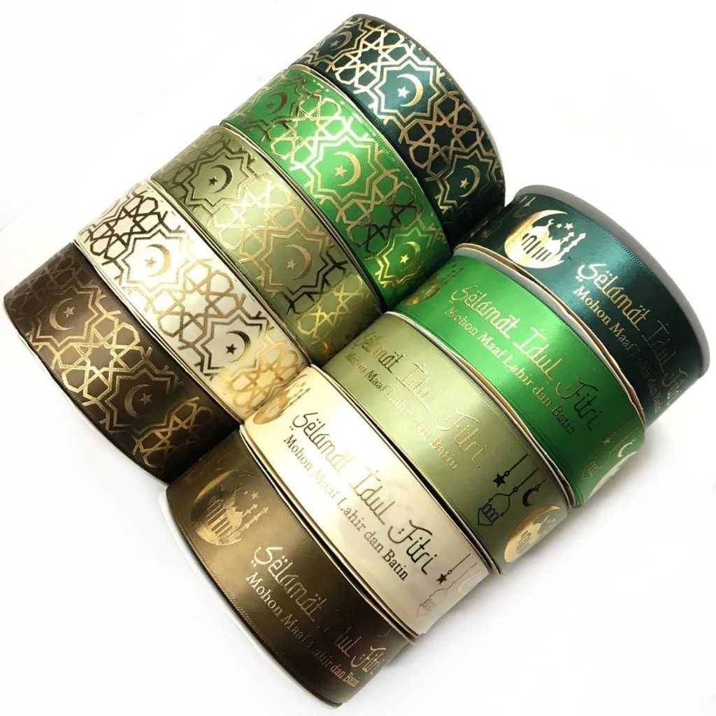 

1 Yard (90cm) BUKAN 1 ROLL | Pita Idul Fitri / Pita Hampers Lebaran / Pita EID PREMIUM