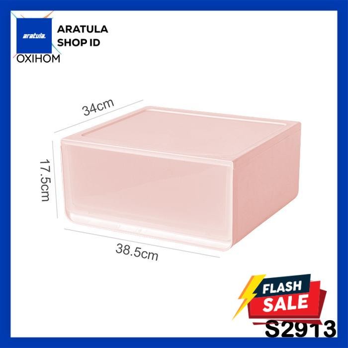 

Oxihom Laci Plastik Susun Lemari Pakaian Plastik Kotak Penyimpanan Storage Box Oganizer Mainan - S2913 Pink