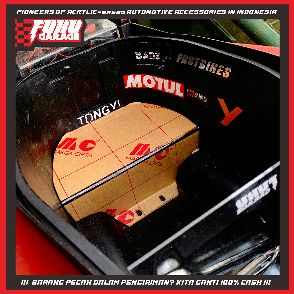 Cover Downdraft AEROX 155, Akrilik Downdraft, Akrilik Bagasi, Akrilik Pelindung Throttle Body Akrili