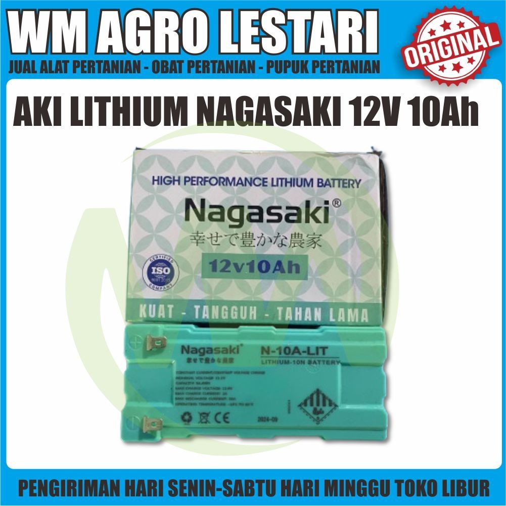 aki Nagasaki 10AH 12V Lithium UPS Sepeda Listrik Tangki Sprayer Elektrik Baterai SELIS