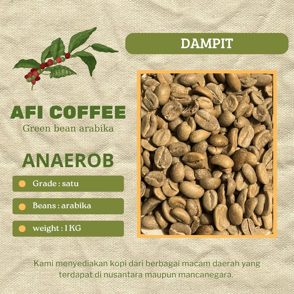 

GreenBean Arabika Dampit anaerob | biji kopi mentah 1kg