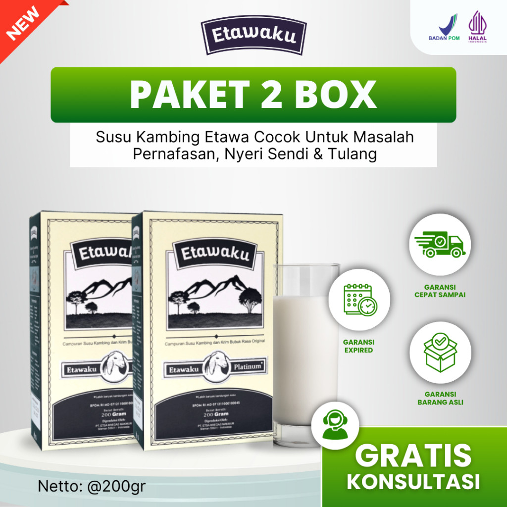 

[PAKET 2 BOX] Etawaku Platinum - Susu Kambing Etawa Bubuk Original