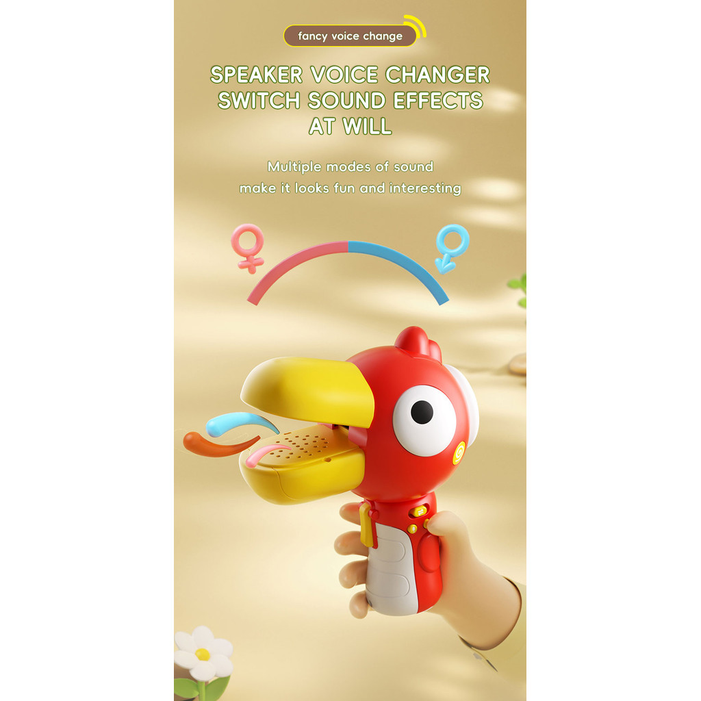 Voice Changer for Kids,Electric Toucan Loudspeaker Recording Function Voice Changing Device Toys wit