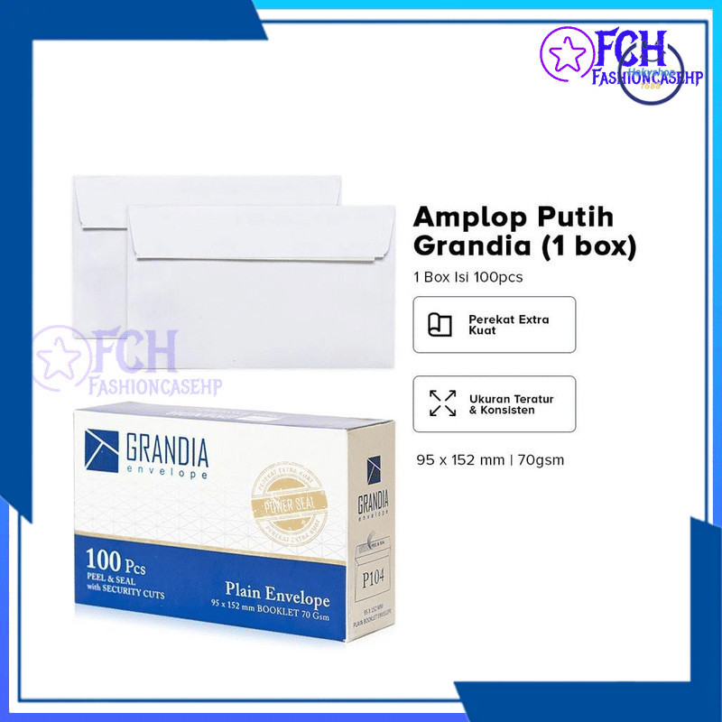 

HKS GROSIR BOX Isi 100Pcs Amplop Putih P 104 Grandia Amplop Polos Kecil Dengan Lem Perekat
