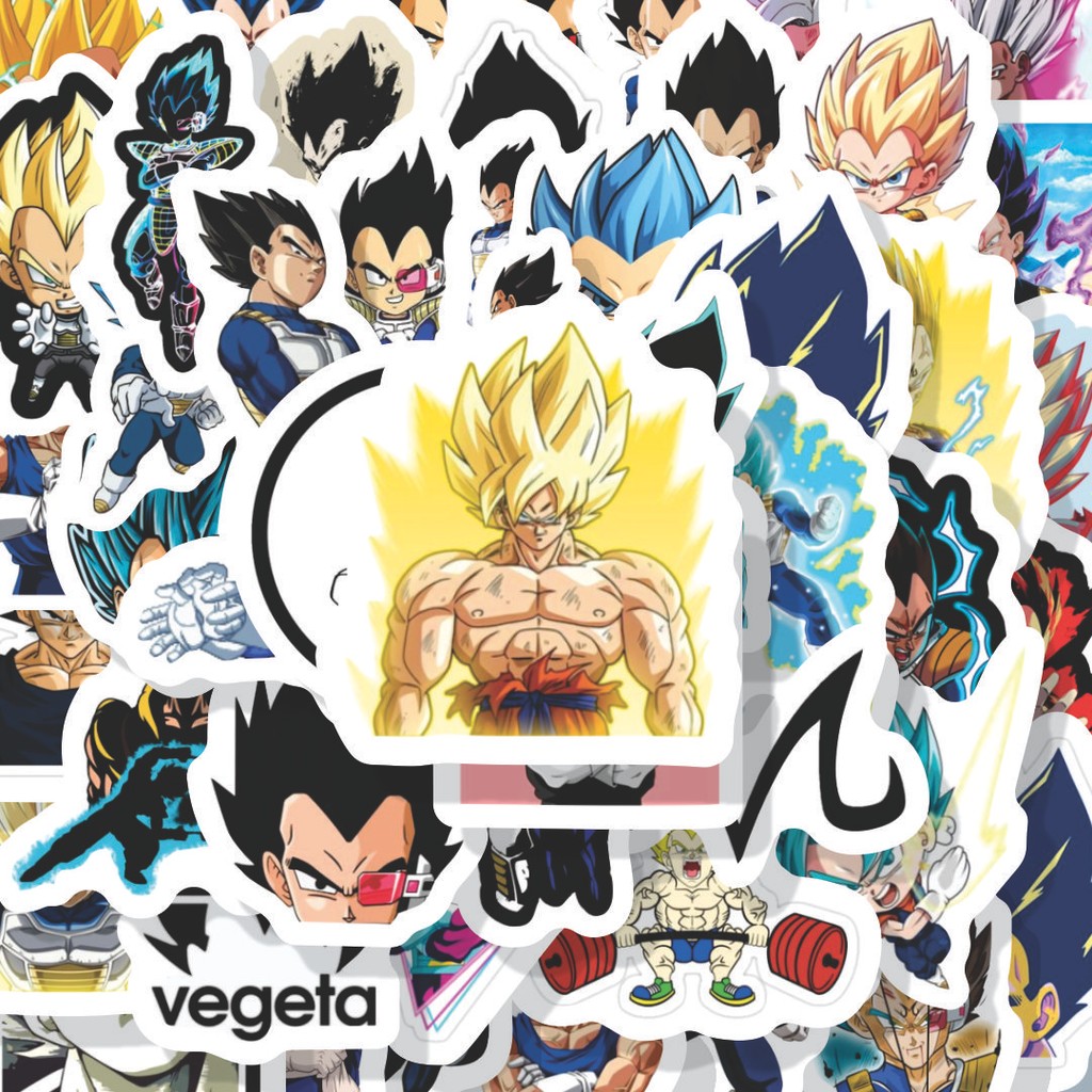 

100PCS Lucu Stiker Anime Vegeta Dragon Ball Stiker Aesthetic Stiker Anti Air Stikers Berperekat Waterproof sticker decal buat Motor Helm Buku Journal Koper Casing HP Laptop Botol Minum Hadiah anak