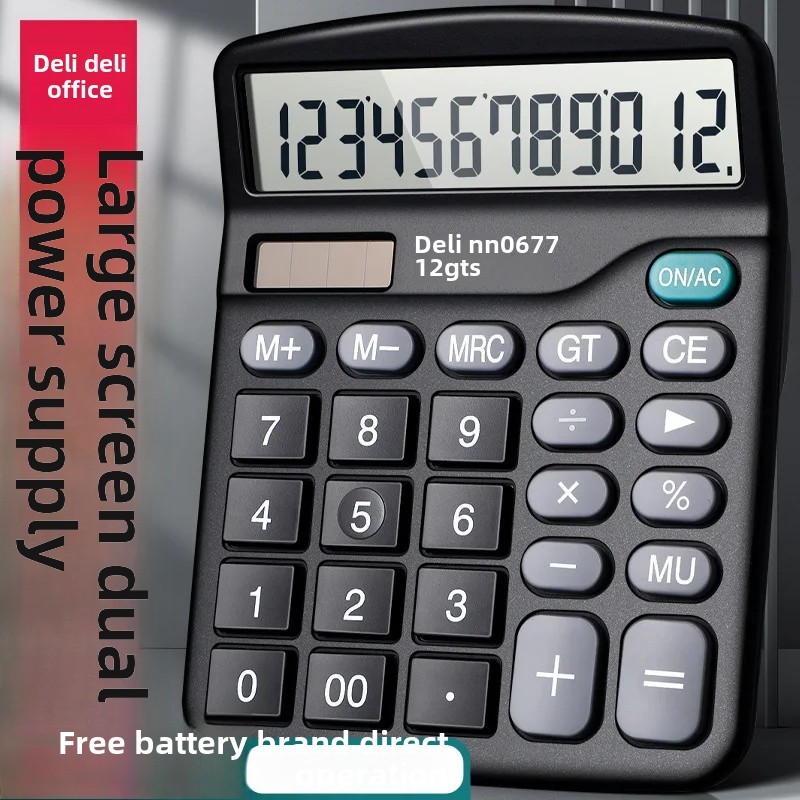 

Delight 837ES Calculator 12-Digit Student Financial Accounting Machine With Battery Dual Power Calculator For Business And Educa