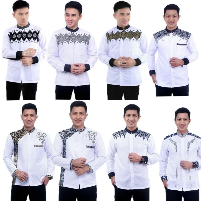 Baju Koko Putih Koko Pria Lengan Panjang ukuran M-L-XL-XXL