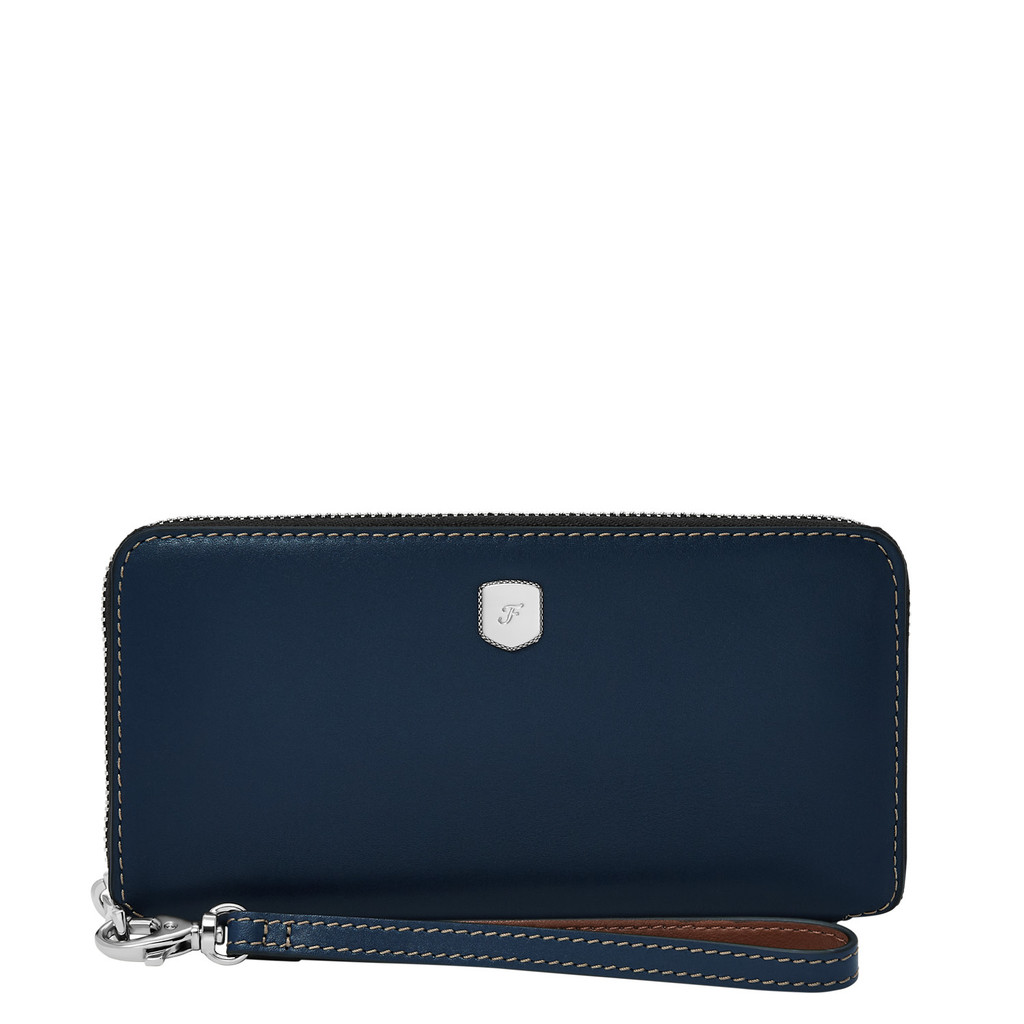 Fossil Lennox Zip Continental Wallet Insignia Blue Tas Wanita - SL10037-545