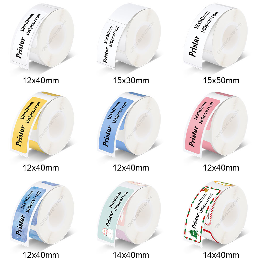 

Marklife P15 Label Printer Sticker 12*40mm 15*50mm White/Color/Cable Label Tape use for Q30 D30 P12 P11 Thermal Label Machine