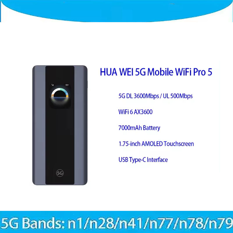 HUA WEI 5G WiFi móvil Pro5 E6888-982 7000mAh tipo C WiFi 6 AX3600 punto de acceso 5G NSA SA 4G LTE C