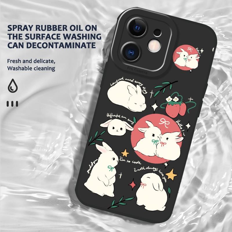 Case For POCO X3 X3 NFC M3 Soft Pro Camera Anime Cute Rabbit Kesing Hp