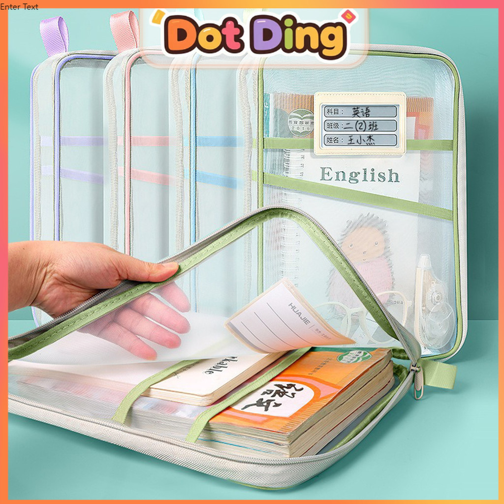

[DOTDING] Tas Dokumen Transparan Tipe L Zipper Kantong Jaring Pembagi Map Ujian Perlengkapan Sekolah Wajib