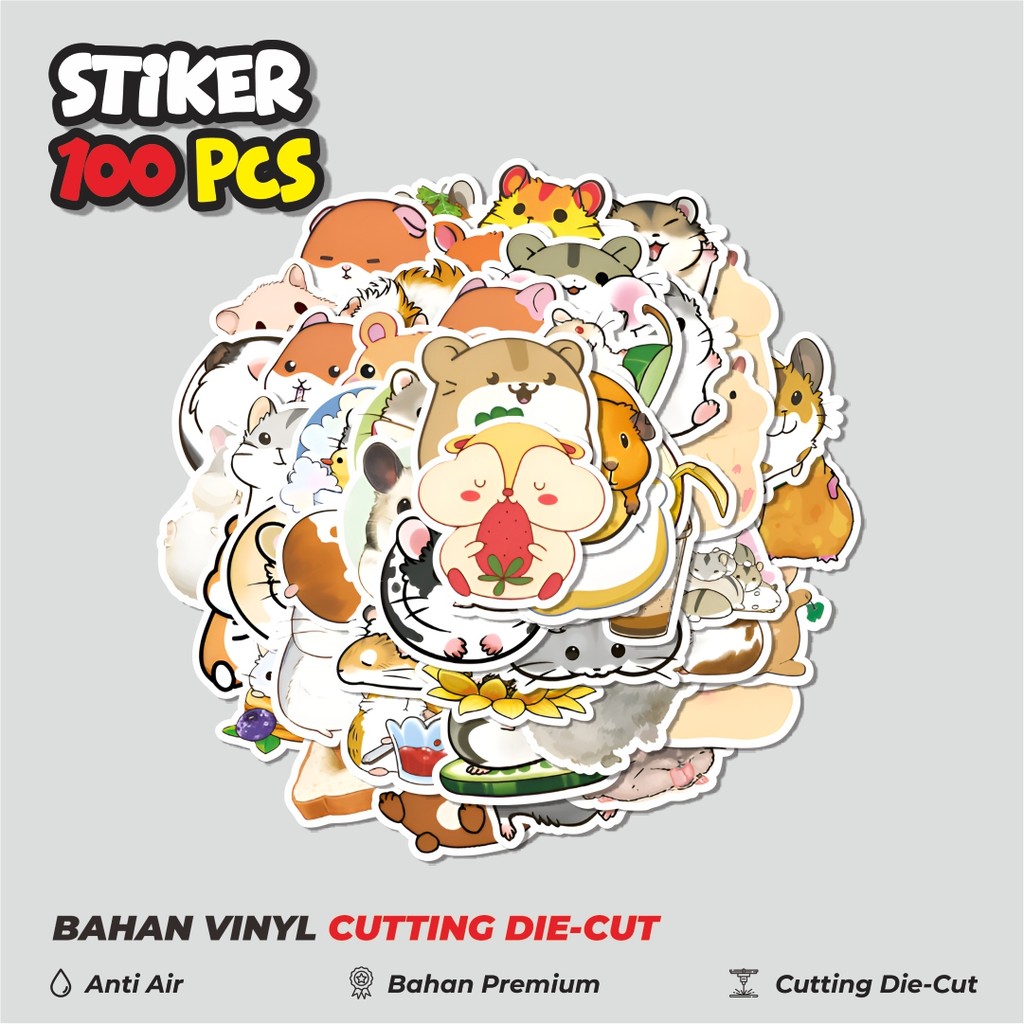 

Terbaru! 50 pcs Stiker Cute Hamster Series v2 Dekorasi Lucu Kreatif untuk Notebook, Skateboard, HP