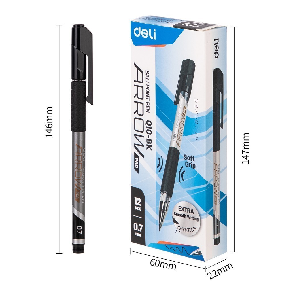 

Deli 1 Pcs Pulpen 0.7mm Hitam EQ10-BK | Extra Smooth Writing, Ergonomic Grip