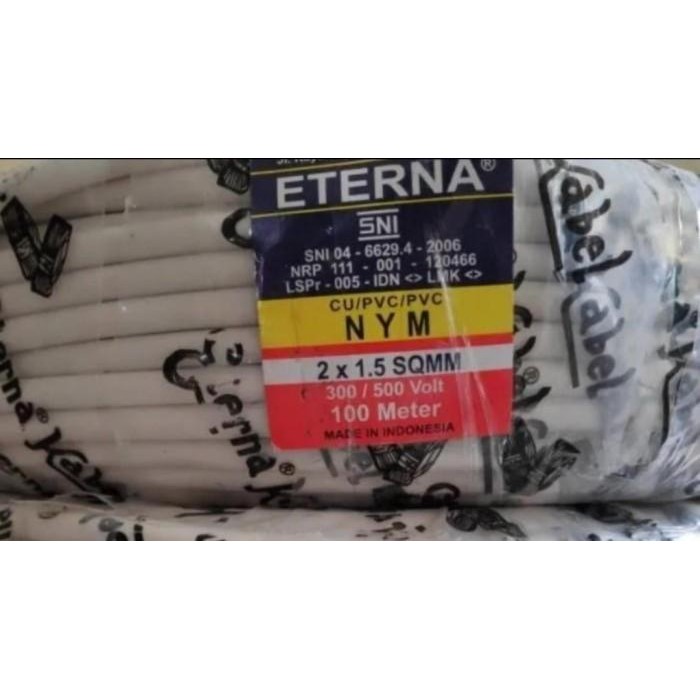 KABEL NYM ETERNA 2x1.5 100M / KABEL ETERNA NYM 2x1,5mm @100METER KABEL TEMBAGA ETERNA SNI ORIGINAL