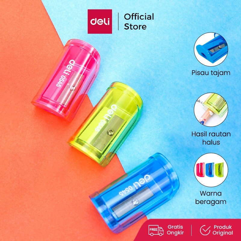 

Deli Rautan Pensil 1 lubang 7mm pisau tajam desain ergonomis untuk pegangan yang nyaman E0545
