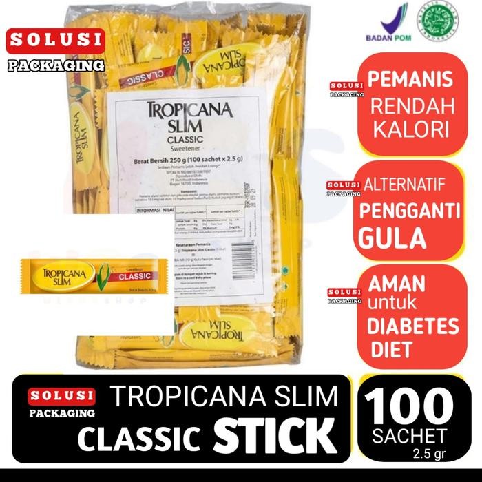 

TROPICANA SLIM CLASSIC STICK 100pc| gula diet diabet sachet hotel cafe
