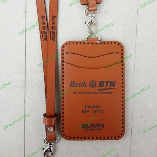 

Promo Lanyard BTN / Card holder Bank BTN / Name tag kulit asli logo bank BTN
