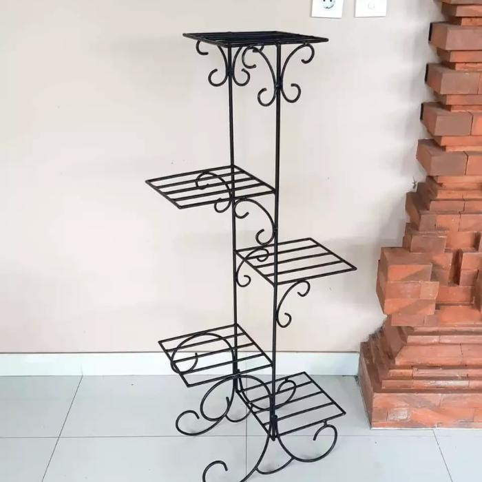 rak besi tanaman hias pot 5 susun / setanding rak pot besi