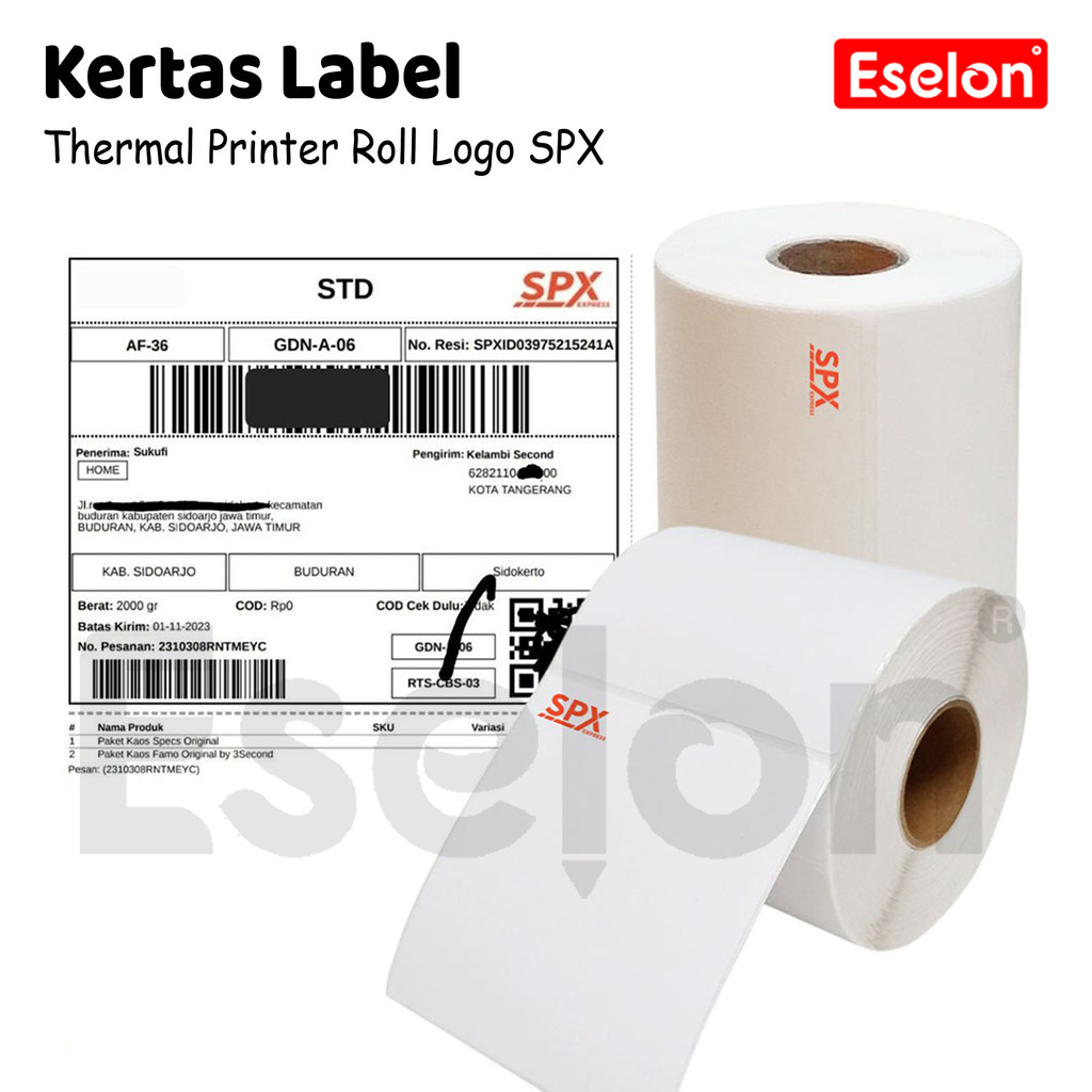 

Kertas Thermal Label Barcode 100 x 120 mm isi 250 Lembar /Thermal 100*120mm