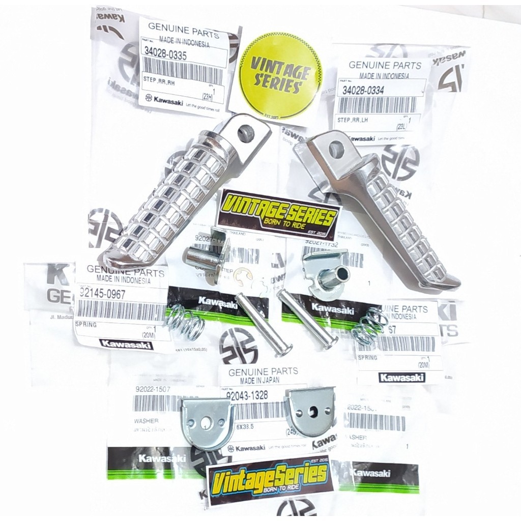 1 SET Pijakan Step Foot Step Belakang Ninja RR New Old Original Kawasaki PIJAKAN STEP BELAKANG KAWAS