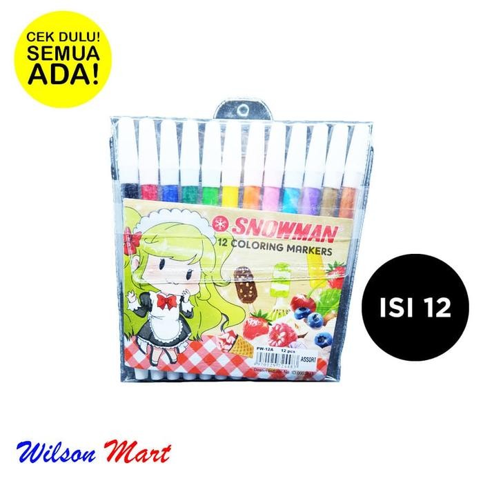 

SNOWMAN 12 COLORING MARKERS PW-12A SPIDOL WARNA