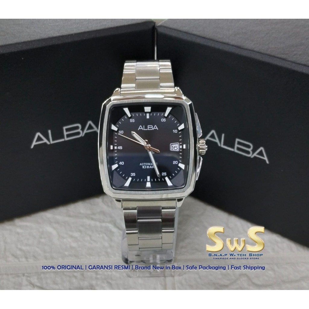 ALBA AU4043 ALBA AU4043X1 Automatic Black Dial Stainless Steel Strap Watch ALBA Mechanical  Pria Kot