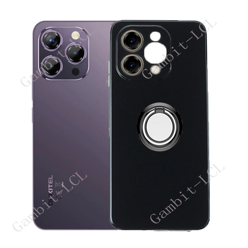 For Oukitel P1 OukitelP1 2024  6.7" Back Ring Holder Bracket Phone Case Smartphone TPU Soft Cover