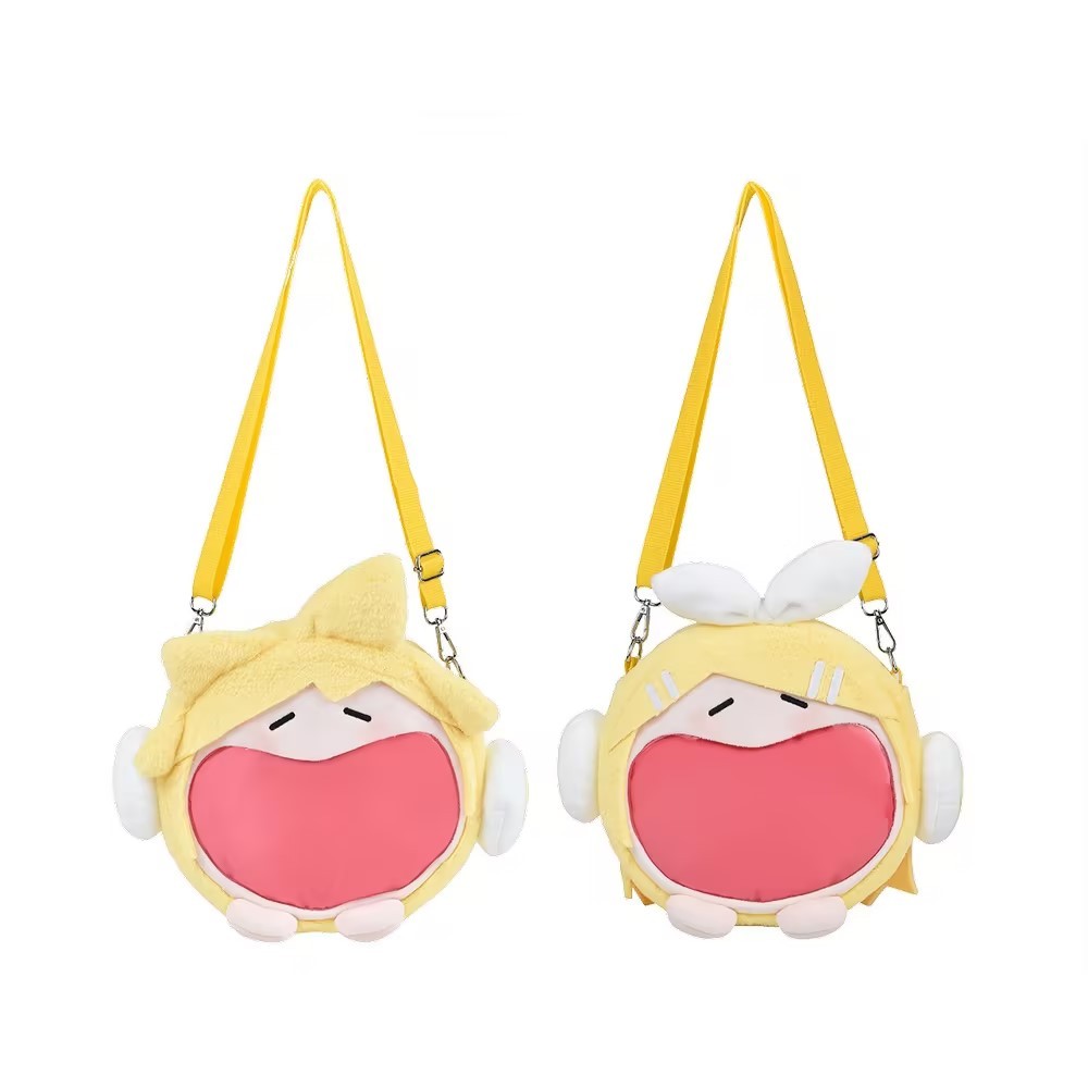 24.5x22.5cm Kagamine Rin Len Itabag Vocaloid Cosplay Plush ita Bag Anime Women Men Shoulder Crossbod