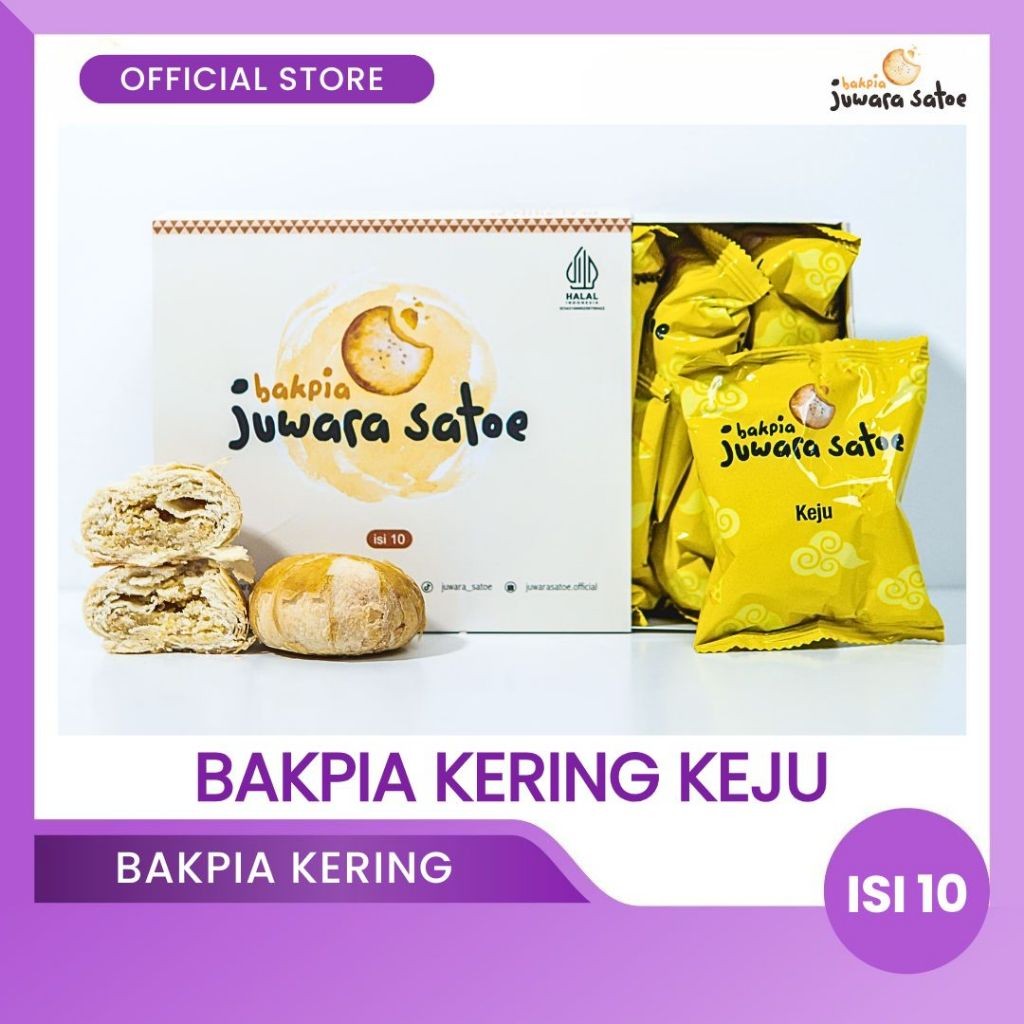 

Gendis.store6 BAKPIA JUWARA SATOE [ Isi 10 ] Bakpia Keju - Oleh Oleh Khas Jogja