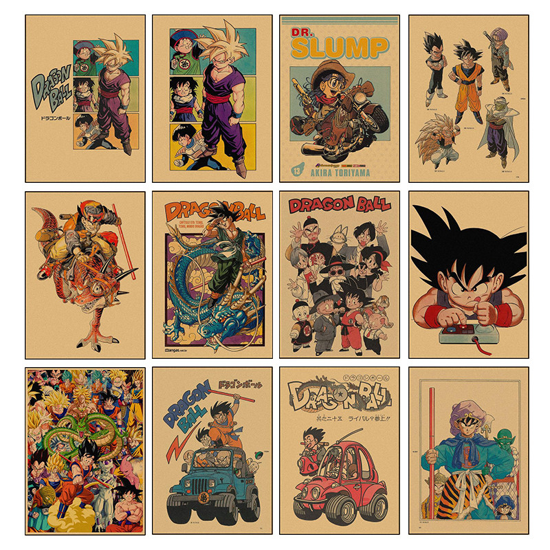 

Japan Anime Retro Cartoon Canvas Painting Dragon Ball Goku Gohan Vegeta Piccolo Friza Art Posters Print Home Room Wall Decortion