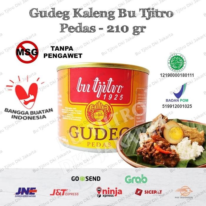 

[TERLARIS] Gudeg Kaleng Bu Tjitro Varian Pedas 100% Asli Produksi Baru[TERLARIS ]