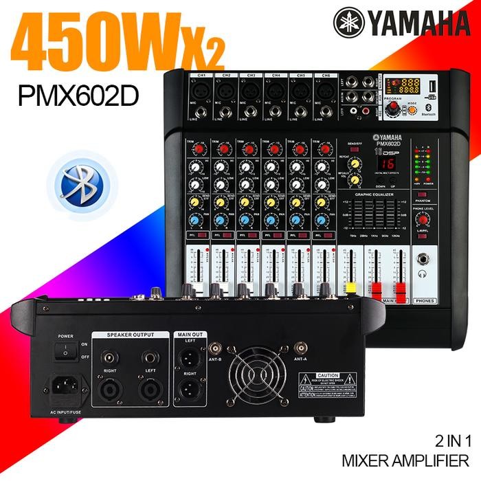 TERBARU YAMAHA PMX602D/PMX602S Pengaduk Audio Profesional 6 Saluran Mi