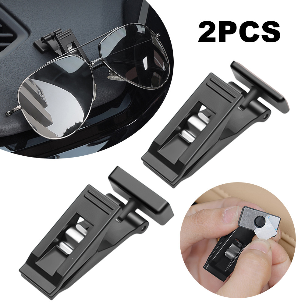 

2Pcs Car Storage Clips Adjustable Ticket Sticky Organizer Clip Heat Resist Self Adhesive Bill Holder Clamp for Hats Sun Shade