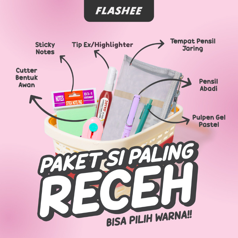 

Flashee Paket Alat Tulis Sekolah 6IN1 Back To School Tempat Pensil Set