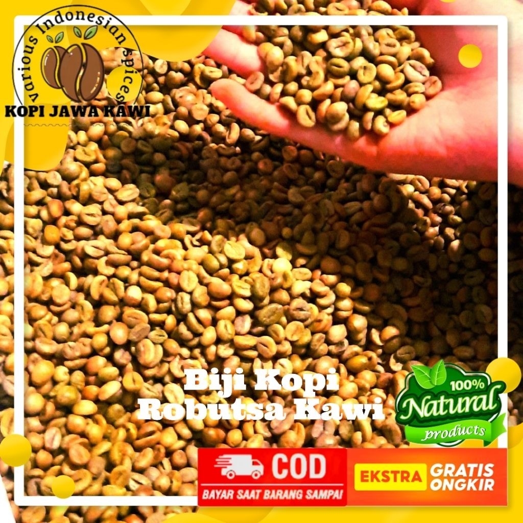 

Biji Kopi Mentah / Green Bean Natural Robusta Premium 100% Biji Coffee Tua Full Wash Top Gunung Kawi