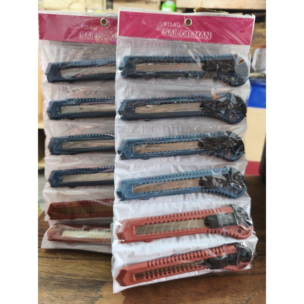 

Pisau cutter Sailor Man 1renteng isi 12pcs
