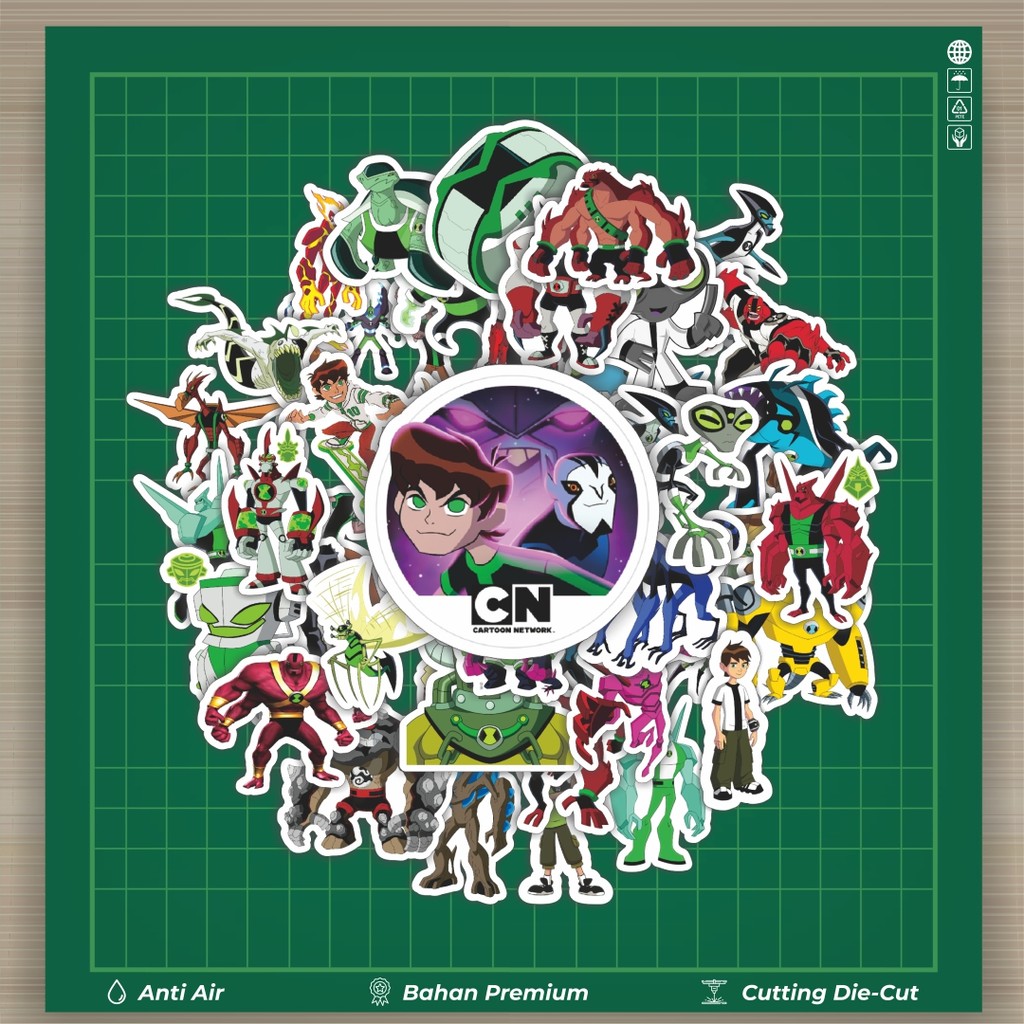 

HOT 50 PCS STIKER Stiker Kartun Series Ben Ten Karakter Mix Stiker Fashion Cars Decal Dingin Kartu Album Custom Vinyl Anti Air- Sticker Aesthetic Buku Journal Koper Casing HP Tablet Laptop Helm Motor Botol Minum
