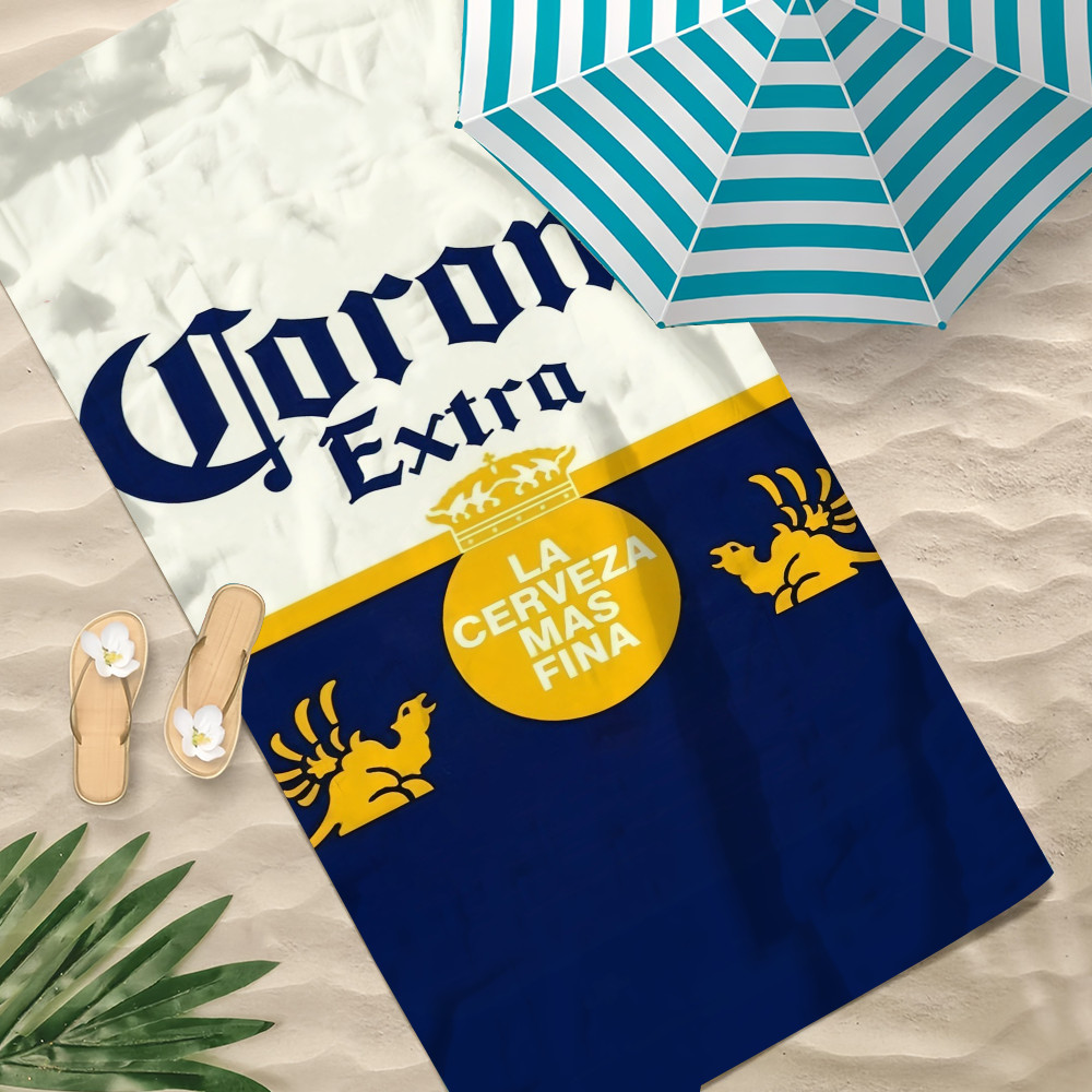 C-corona Extra Beer Towel Beach Quick Dry Soft Pool Towels Gift for Travel Gym Shower Camping sports