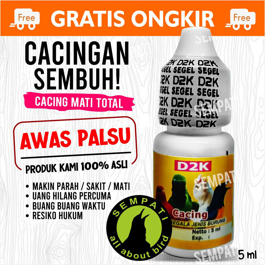 SEMPATI CACING D2K OBAT BURUNG SAKIT CACINGAN
